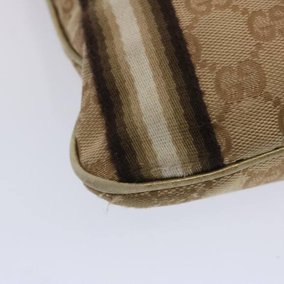 GUCCI GG Canvas Sherry Line Shoulder Bag Black Beige Brown - Picture 12 of 16
